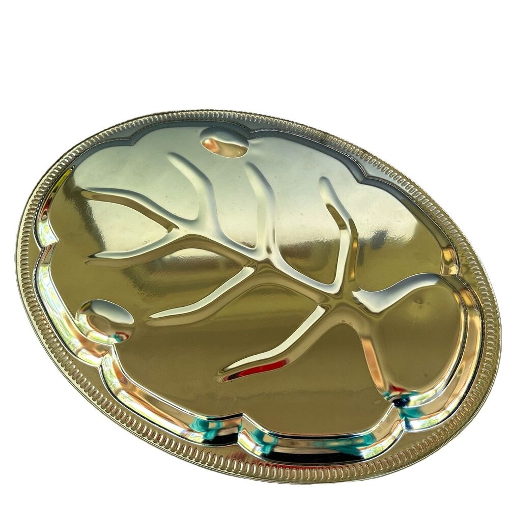 Vintage Gemco Sheffield Tree of Life Serving Tray 18’’ x 13’’ Original Packaging